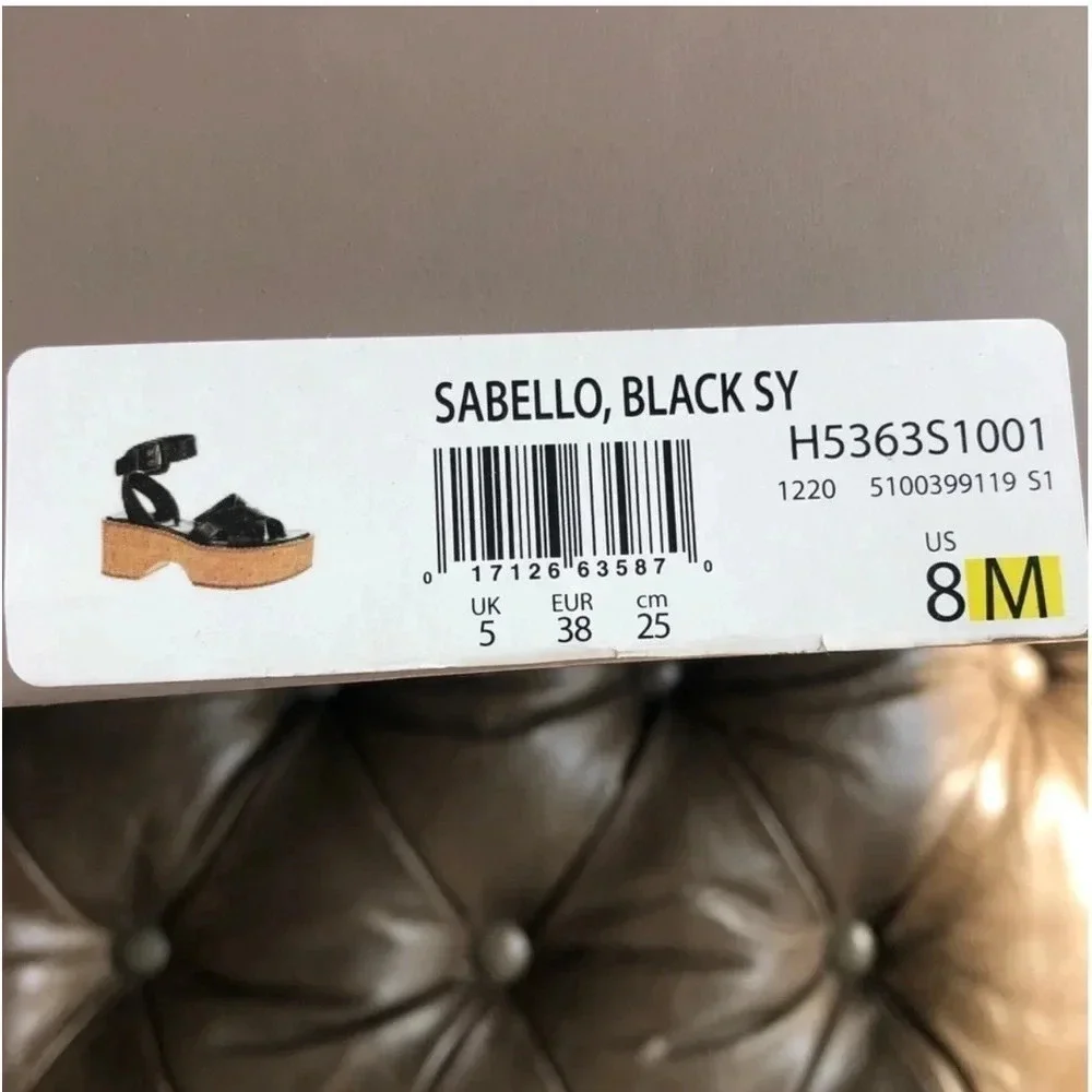 New Franco Sarto Sabello Platform Sandal cork Croc Embossed black animal print